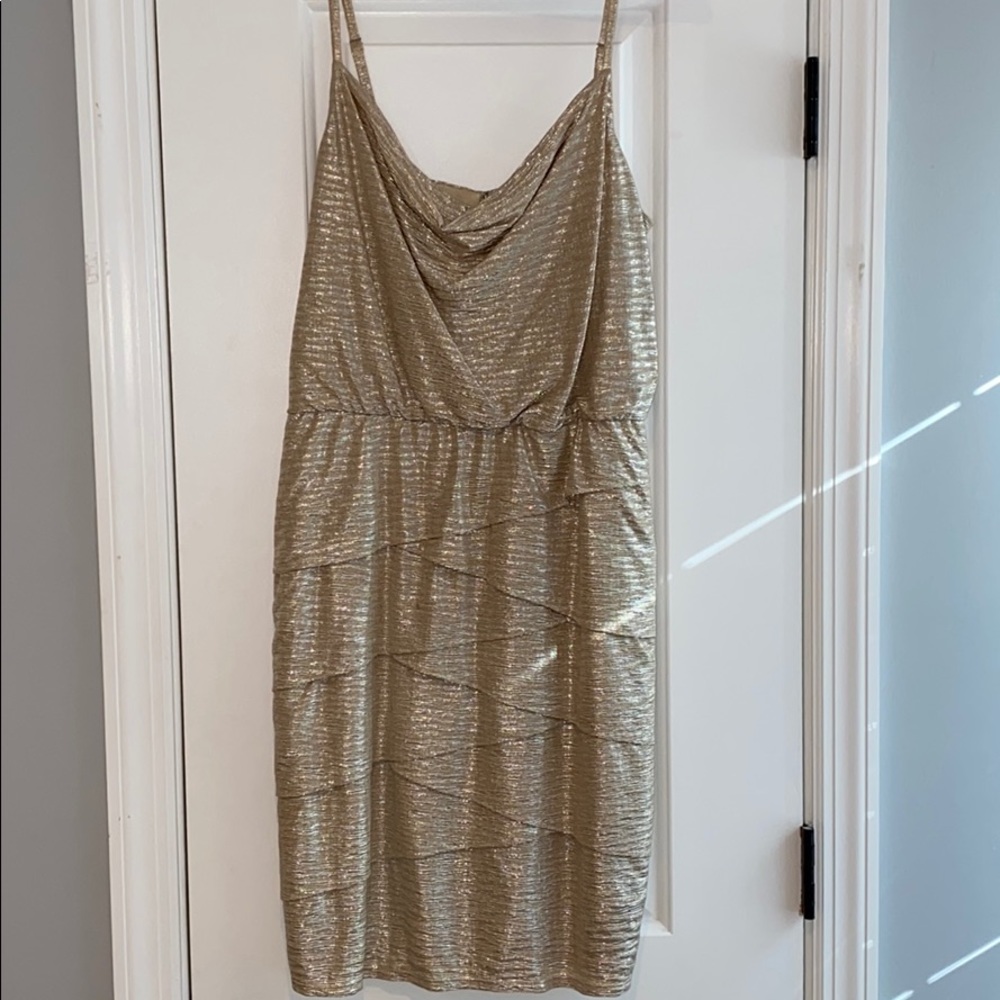 Laundry by Shelli Segal Gold Spaghetti strap dress